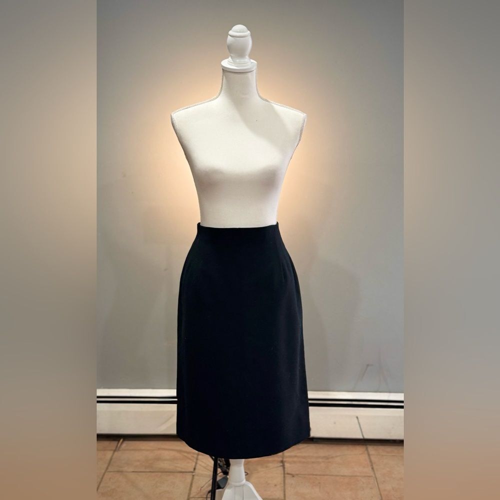 Black Vintage Jones New York Wool Pencil Skirt Size 16 EUC